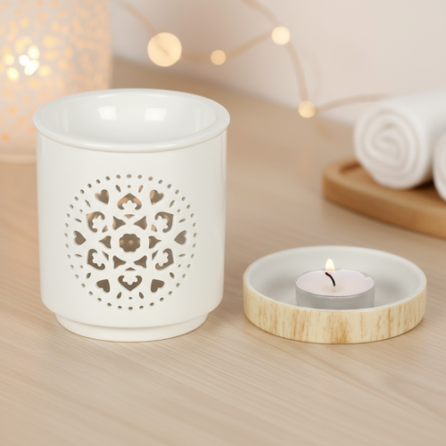 Brûleur Mandala - vue avec bougie