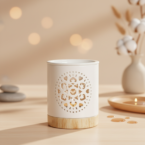 Brûleur Mandala - vue avec lumière