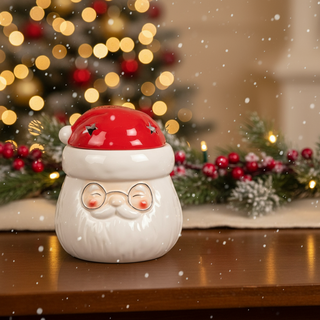 Brûleur Père Noël avec fond festif